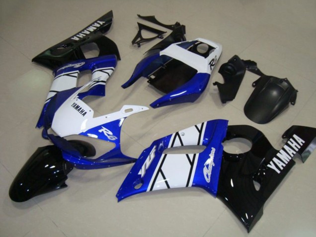 Großhandel Yamaha YZF R6 Motorrad Verkleidung 1998-2002 - Weiss Blau Glanzendes Schwarz Champions