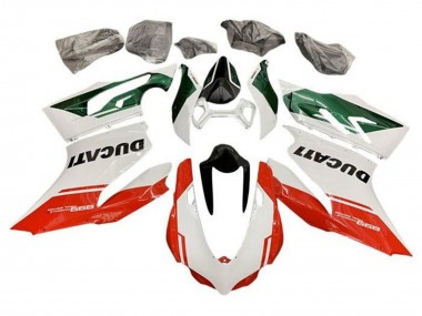 Großhandel Ducati Panigale 899 Motorrad Verkleidung 2011-2014 - Weiss Grun Rot Streifen