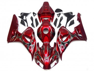 Großhandel Honda CBR1000RR Motorrad Verkleidung 2006-2007 - Rot Silber Tribal