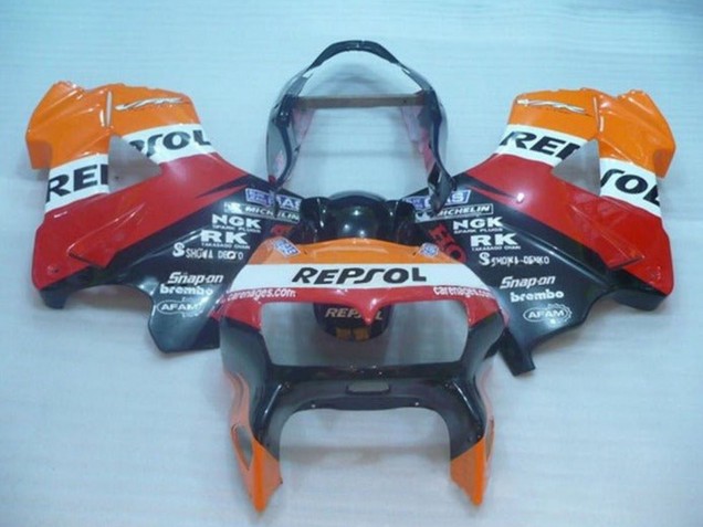 Großhandel Honda VFR 800 Motorrad Verkleidung 1998-2001 - Orange Weiss Rot Schwarz Repsol