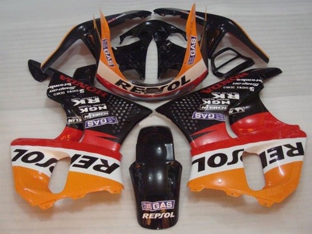 Großhandel Honda CBR900RR 893 Motorrad Verkleidung 1996-1997 - Orange Weiss Rot Glanzendes Schwarz Repsol