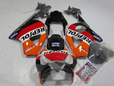 Großhandel Honda CBR900RR 954 Motorrad Verkleidung 2002-2003 - Orange Weiss Rot Glanzendes Schwarz Repsol