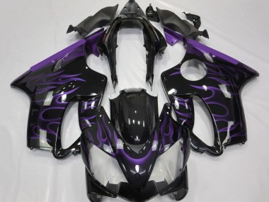Großhandel Honda CBR600 F4i Motorrad Verkleidung 2004-2007 - Glanzendes Schwarz Lila Flamme