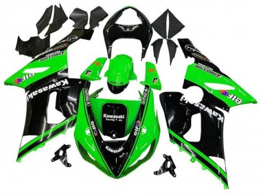 Großhandel Kawasaki ZX6R Motorrad Verkleidung 2005-2006 - Glanzendes Schwarz Grun Weiss Elf Touch4 Bridgestone