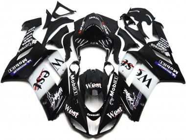 Großhandel Kawasaki ZX6R Motorrad Verkleidung 2007-2008 - Schwarz Weiss Weste Mobil