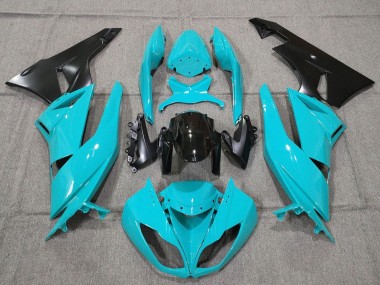 Großhandel Kawasaki ZX6R Motorrad Verkleidung 2007-2008 - Turkis Blau Schwarz Matt Schwarz