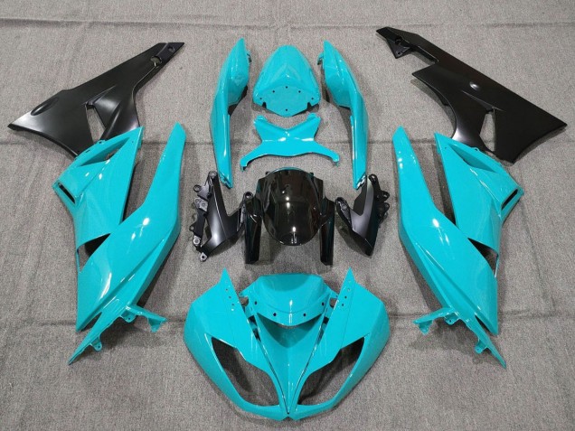 Großhandel Kawasaki ZX6R Motorrad Verkleidung 2007-2008 - Turkis Blau Schwarz Matt Schwarz