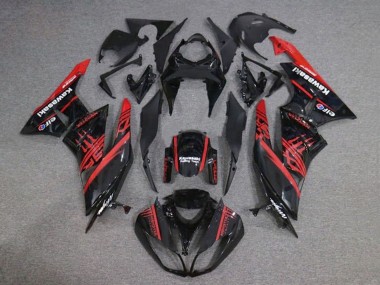 Großhandel Kawasaki ZX6R Motorrad Verkleidung 2009-2012 - Glanzendes Schwarz Rot Monster