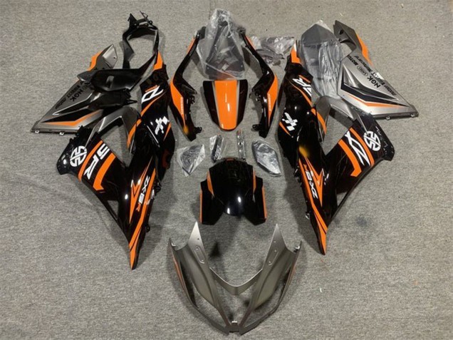 Großhandel Kawasaki ZX6R Motorrad Verkleidung 2013-2018 - Orange Glanzendes Schwarz
