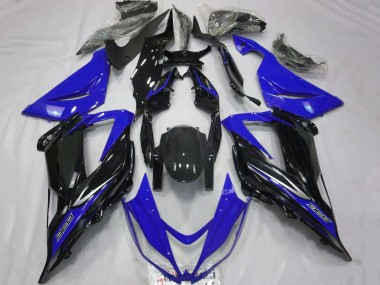 Großhandel Kawasaki ZX6R Motorrad Verkleidung 2013-2018 - Blau Glanzendes Schwarz