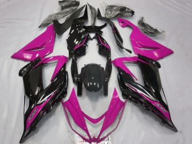 Großhandel Kawasaki ZX6R Motorrad Verkleidung 2013-2018 - Rosa Glanzendes Schwarz