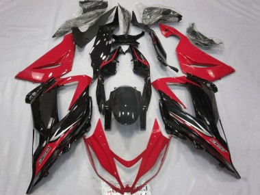 Großhandel Kawasaki ZX6R Motorrad Verkleidung 2013-2018 - Rot Glanzendes Schwarz