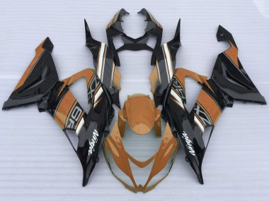 Großhandel Kawasaki ZX6R Motorrad Verkleidung 2013-2018 - Orange Schwarz Weiss