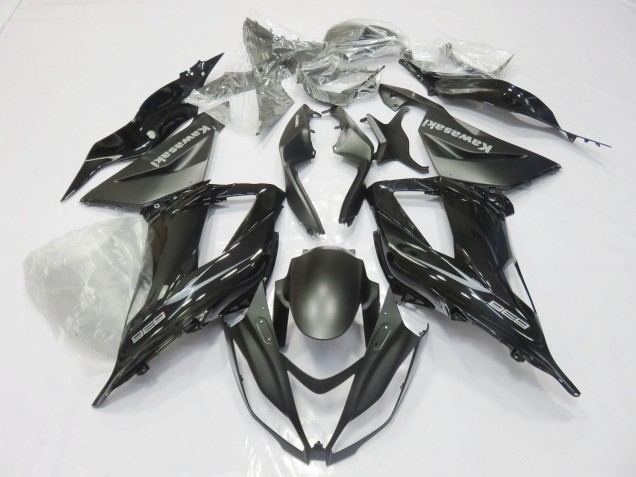 Großhandel Kawasaki ZX6R Motorrad Verkleidung 2013-2018 - Glanzendes Schwarz Matt Schwarz