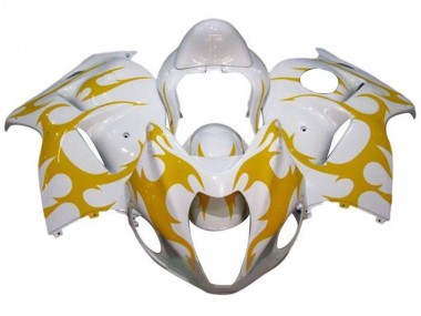 Großhandel Suzuki GSXR 1300 Hayabusa Motorrad Verkleidung 2008-2020 - Weiss Gelb Tribal