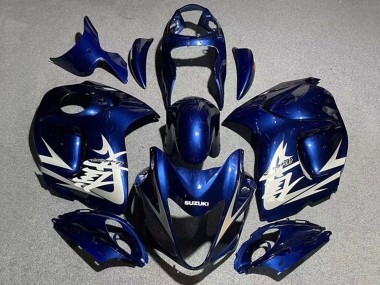 Großhandel Suzuki GSXR 1300 Hayabusa Motorrad Verkleidung 2008-2020 - Navy Blau Weiss Grau