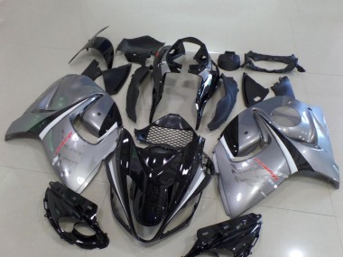 Großhandel Suzuki GSXR 1300 Hayabusa Motorrad Verkleidung 2008-2020 - Glanzendes Schwarz Silber Chrome