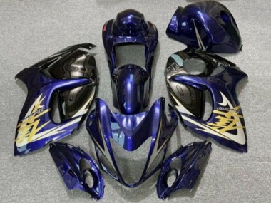 Großhandel Suzuki GSXR 1300 Hayabusa Motorrad Verkleidung 2008-2020 - Dunkel Blau Schwarz Gold