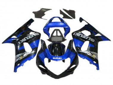 Großhandel Suzuki GSXR1000 Motorrad Verkleidung 2000-2002 - Blau Glanzendes Schwarz Chrome