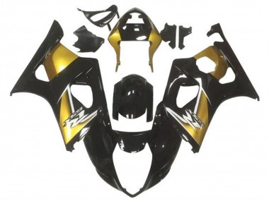 Großhandel Suzuki GSXR 1000 Motorrad Verkleidung 2003-2004 - Gold Glanzendes Schwarz