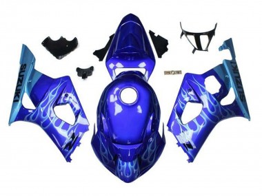 Großhandel Suzuki GSXR 1000 Motorrad Verkleidung 2003-2004 - Blau Hellblau Weiss Flamme
