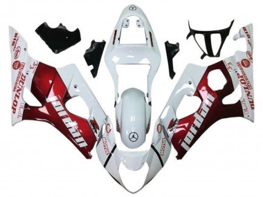 Großhandel Suzuki GSXR 1000 Motorrad Verkleidung 2003-2004 - Weiss Rot Jordan