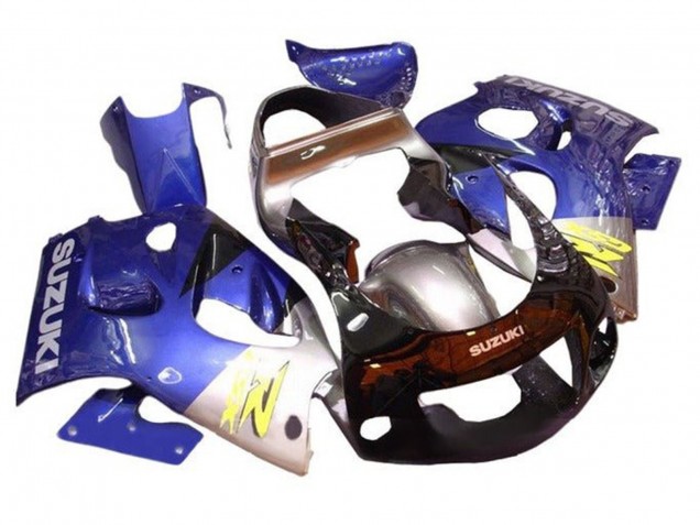 Großhandel Suzuki GSXR 600 / GSXR 750 Motorrad Verkleidung 1996-2000 - Blau Silber Schwarz