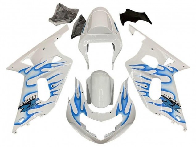 Großhandel Suzuki GSXR 600 / GSXR 750 Motorrad Verkleidung 2001-2003 - Weiss Blau Flamme