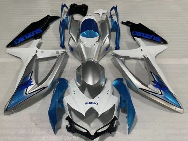 Großhandel Suzuki GSXR 600 / GSXR 750 Motorrad Verkleidung 2008-2010 - Weiss Silber Hellblau Schwarz