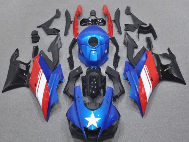 Großhandel Yamaha YZF R3/R25 Motorrad Verkleidung 2019-2021 - Blau Rot Weiss Stern
