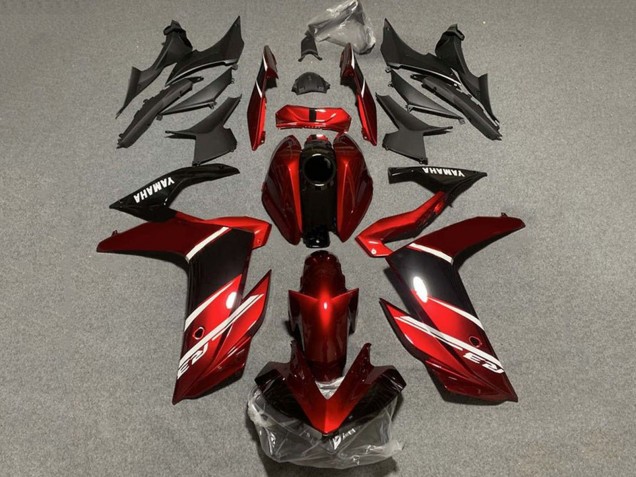 Großhandel Yamaha YZF R3/R25 Motorrad Verkleidung 2022-2024 - Rot Weiss Glanzendes Schwarz