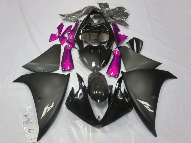 Großhandel Yamaha YZF 1000 R1 Motorrad Verkleidung 2009-2011 - Glanzendes Schwarz Matt Schwarz Rosa