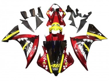 Großhandel Yamaha YZF 1000 R1 Motorrad Verkleidung 2012-2014 - Rot Gelb Schwarz Hai