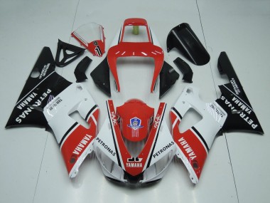 Großhandel Yamaha YZF 1000 R1 Motorrad Verkleidung 1998-1999 - Rot Weiss Glanzendes Schwarz Petronas Yamalube