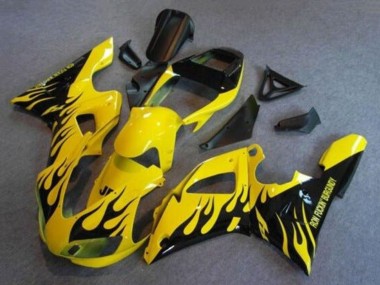 Großhandel Yamaha YZF 1000 R1 Motorrad Verkleidung 1998-1999 - Gelb Schwarz Flamme