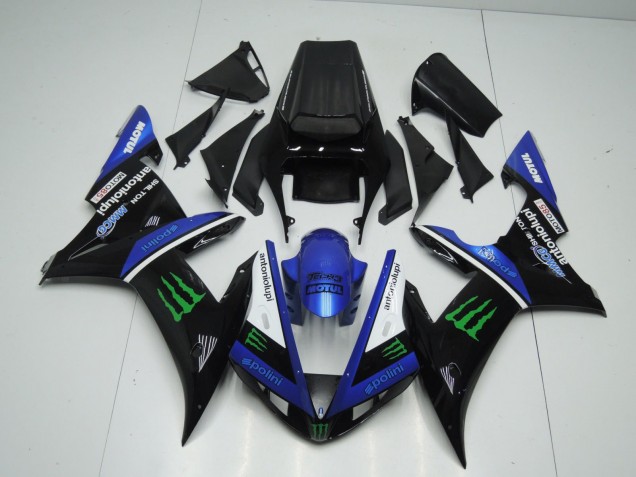 Großhandel Yamaha YZF 1000 R1 Motorrad Verkleidung 2002-2003 - Blau Weiss Schwarz Grun Motul Grun Monster