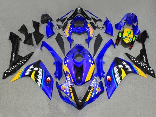 Großhandel Yamaha YZF 1000 R1 Motorrad Verkleidung 2007-2008 - Blau Gelb Schwarz Hai