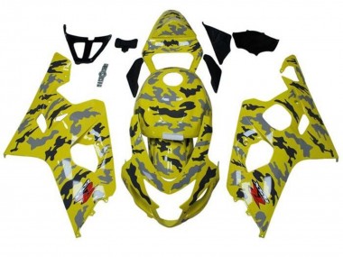 Großhandel Suzuki GSXR 600 / GSXR 750 Motorrad Verkleidung 2004-2005 - Gelb Schwarz Grau Camouflage