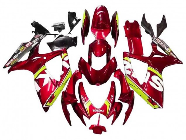 Großhandel Suzuki GSXR 600 / GSXR 750 Motorrad Verkleidung 2006-2007 - Rot Gelb Weiss Schwarz