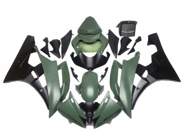 Großhandel Yamaha YZF R6 Motorrad Verkleidung 2006-2007 - Armee Grun Mattschwarz