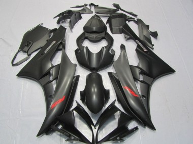 Großhandel Yamaha YZF R6 Motorrad Verkleidung 2006-2007 - Matt Schwarz Rot Aufkleber
