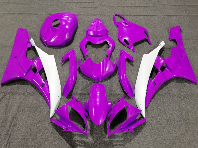 Großhandel Yamaha YZF R6 Motorrad Verkleidung 2006-2007 - Lila Weiss