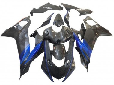 Großhandel Yamaha YZF R6 Motorrad Verkleidung 2017-2023 - Blau Schwarz Kunst Carbonfaser