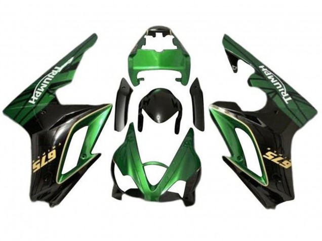 Großhandel Triumph Daytona 675 Triple Motorrad Verkleidung 2009-2012 - Grun Glanzendes Schwarz