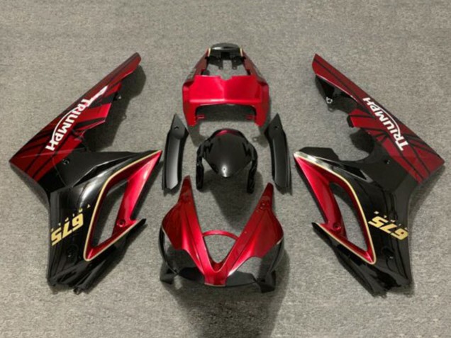 Großhandel Triumph Daytona 675 Triple Motorrad Verkleidung 2009-2012 - Rot Gold Glanzendes Schwarz