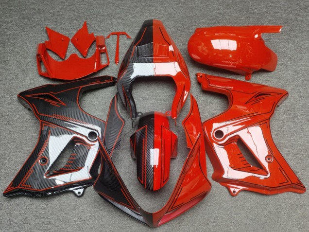 Großhandel Suzuki SV650 Motorrad Verkleidung 2003-2013 - Glanzendes Rot Carbonfaser