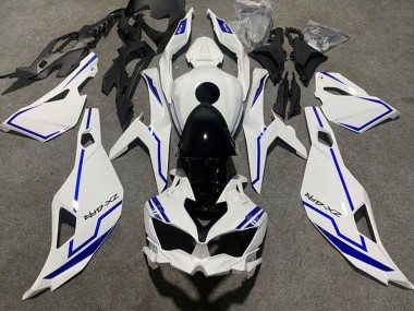 Großhandel Kawasaki ZX4R ZX-4RR Motorrad Verkleidung 2019-2025 - Weiss Blau Streifen