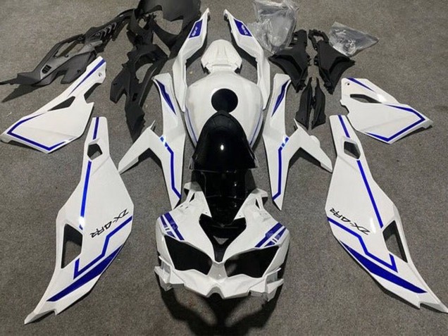 Großhandel Kawasaki ZX4R ZX-4RR Motorrad Verkleidung 2019-2025 - Weiss Blau Streifen