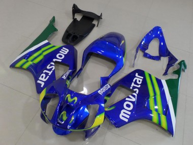 Großhandel Honda VTR1000 Motorrad Verkleidung 2000-2006 - Blau Grun Weiss MoviStar