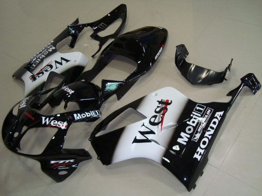 Großhandel Honda VTR1000 Motorrad Verkleidung 2000-2006 - Glanzendes Schwarz Weiss West